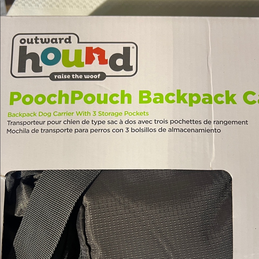 Outward Hound PoochPouch Backpack Carrier in Black and Green - Picture 2 of 7